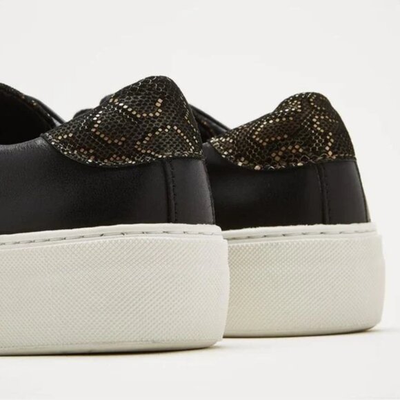 SISTER x SOUER Libby Platform Leather Sneaker Womens 39 Black & Gold Cool Girl - Picture 7 of 9